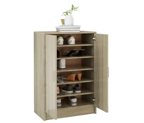 Apavu Skapis, 60X35X92 Cm, Inženierijas Koks, Ozolkoka Krāsā Vidaxl