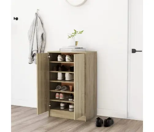 Apavu Skapis, 60X35X92 Cm, Inženierijas Koks, Ozolkoka Krāsā Vidaxl