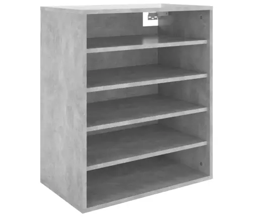 Apavu Plaukts, Betona Pelēks, 60X35X70 Cm, Inženierijas Koks Vidaxl