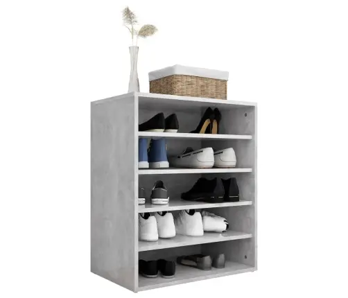 Apavu Plaukts, Betona Pelēks, 60X35X70 Cm, Inženierijas Koks Vidaxl