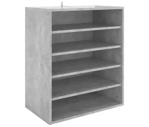 Apavu Plaukts, Betona Pelēks, 60X35X70 Cm, Inženierijas Koks Vidaxl