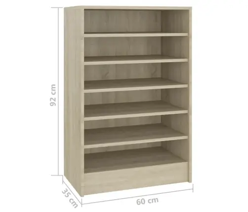 Apavu Skapis, 60X35X92 Cm, Inženierijas Koks, Ozolkoka Krāsā Vidaxl