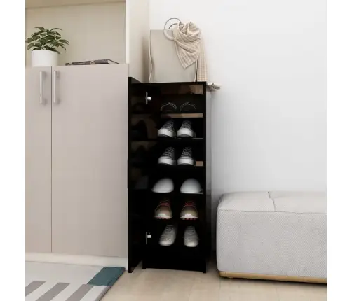 Apavu Skapis, Melns, 32X35X92 Cm, Inženierijas Koks Vidaxl