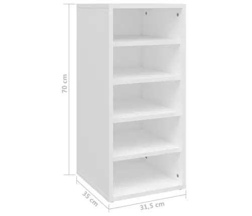 Spintelė Batams, Baltos Spalvos, 31,5X35X70cm Apdirbta Mediena