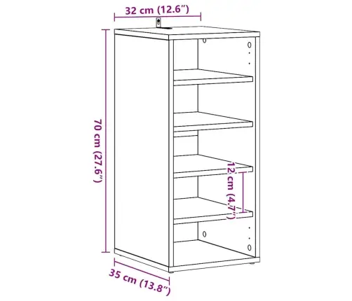 Apavu Plaukti, 2 Gab., Melni, 31,5X35X70 Cm, Inženierijas Koks Vidaxl