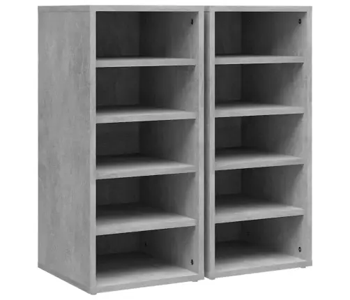 Apavu Plaukti, 2 Gab., Pelēki, 31,5X35X70 Cm, Inženierijas Koks Vidaxl