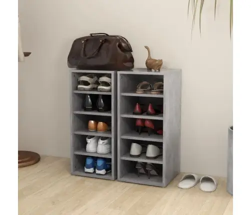 Apavu Plaukti, 2 Gab., Pelēki, 31,5X35X70 Cm, Inženierijas Koks Vidaxl