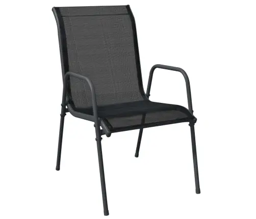 Dārza Krēsli, 2 Gab., Tērauds Un Tekstilēns, Melni Vidaxl