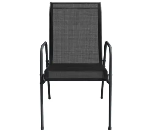 Dārza Krēsli, 2 Gab., Tērauds Un Tekstilēns, Melni Vidaxl