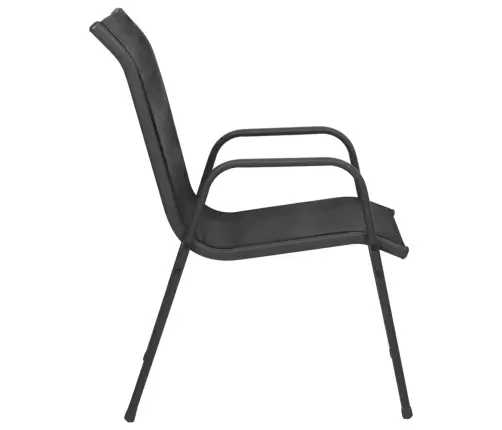 Dārza Krēsli, 2 Gab., Tērauds Un Tekstilēns, Melni Vidaxl