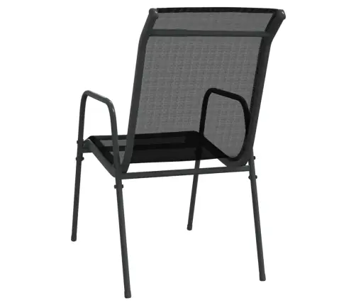 Dārza Krēsli, 2 Gab., Tērauds Un Tekstilēns, Melni Vidaxl