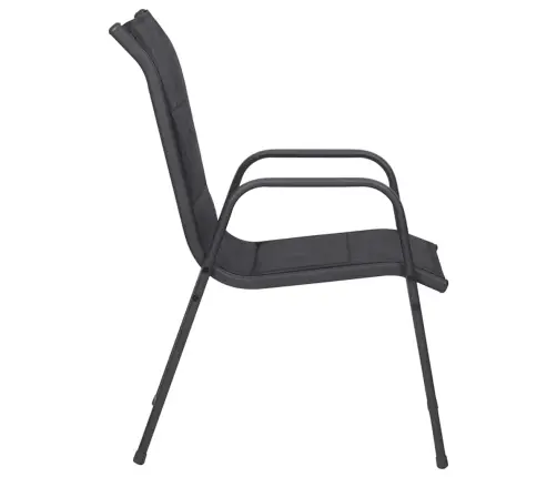 Dārza Krēsli, 4 Gab., Tērauds, Tekstilēns, Melni Vidaxl