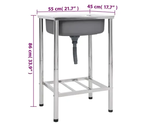 Matkavalamu Ühe Kraanikausiga, Kraaniga, Roostevaba Teras
