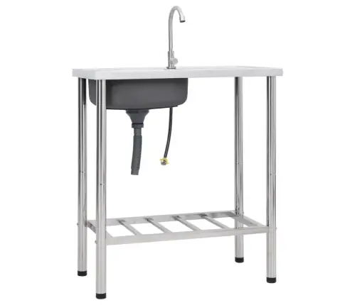 Matkavalamu Ühe Kraanikausiga, Kraaniga, Roostevaba Teras