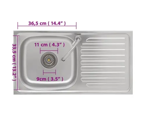 Matkavalamu Ühe Kraanikausiga, Kraaniga, Roostevaba Teras