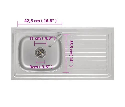 Matkavalamu Ühe Kraanikausiga, Kraaniga, Roostevaba Teras