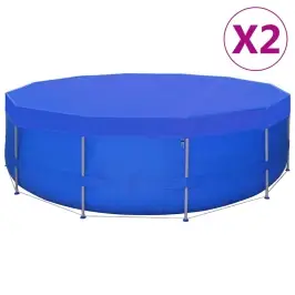 Baseina Pārklāji, 2 Gab., 540 Cm, 90 G/M², Apaļi, Pe Vidaxl