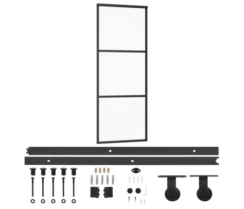 Bīdāmās Durvis Ar Stiprinājumiem, Stikls, Alumīnijs, 76X205 Cm Vidaxl