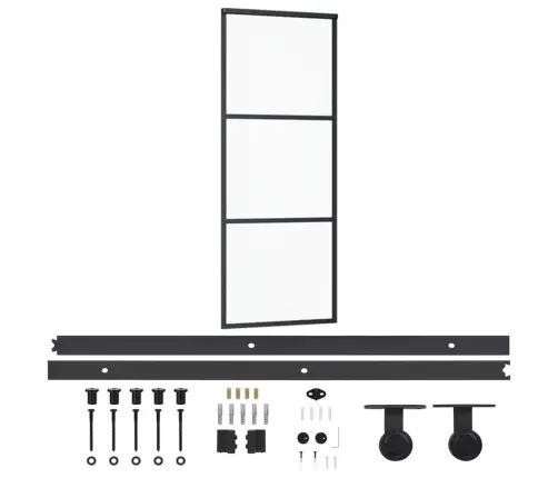 Bīdāmās Durvis Ar Stiprinājumiem, Stikls, Alumīnijs, 76X205 Cm Vidaxl