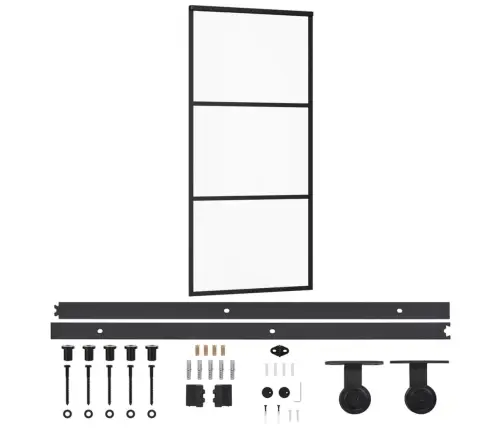 Bīdāmās Durvis Ar Stiprinājumiem, Stikls, Alumīnijs, 90X205 Cm Vidaxl