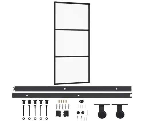 Bīdāmās Durvis Ar Stiprinājumiem, Stikls, Alumīnijs, 90X205 Cm Vidaxl
