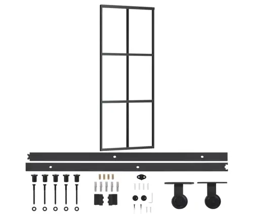 Bīdāmās Durvis Ar Stiprinājumiem, Stikls, Alumīnijs, 76X205 Cm Vidaxl
