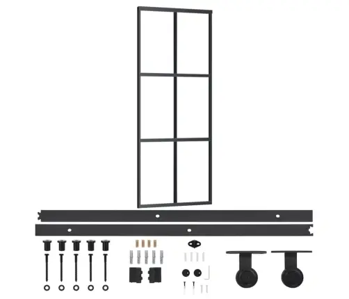 Liuguks Riistvarakomplektiga, Esg Klaas Ja Alumiinium, 76X205Cm