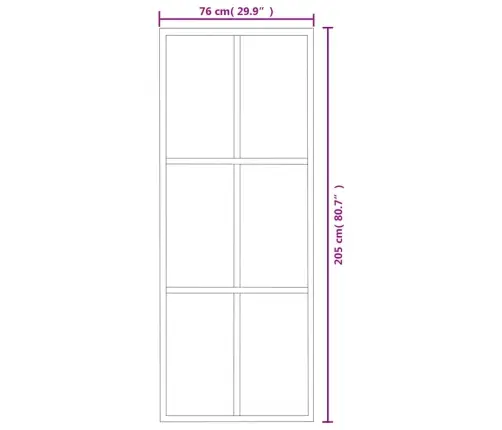 Liuguks Riistvarakomplektiga, Esg Klaas Ja Alumiinium, 76X205Cm