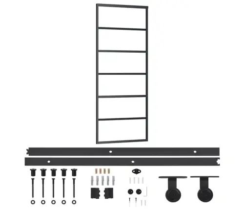 Bīdāmās Durvis Ar Stiprinājumiem, Stikls, Alumīnijs, 76X205 Cm Vidaxl