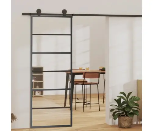 Bīdāmās Durvis Ar Stiprinājumiem, Stikls, Alumīnijs, 76X205 Cm Vidaxl