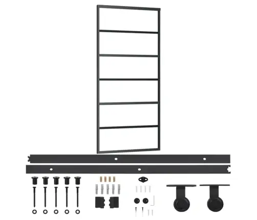 Liuguks Riistvarakomplektiga, Esg Klaas Ja Alumiinium, 90X205Cm
