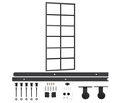 Bīdāmās Durvis Ar Stiprinājumiem, Stikls, Alumīnijs, 90X205 Cm Vidaxl