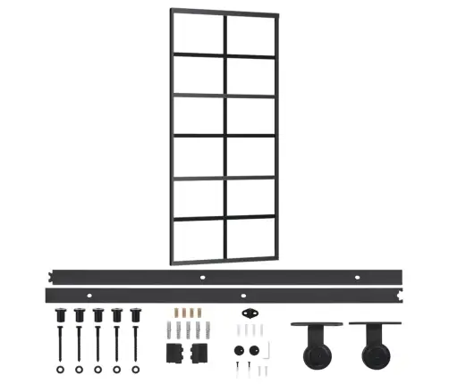 Bīdāmās Durvis Ar Stiprinājumiem, Stikls, Alumīnijs, 90X205 Cm Vidaxl