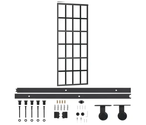 Bīdāmās Durvis Ar Stiprinājumiem, Stikls, Alumīnijs, 76X205 Cm Vidaxl