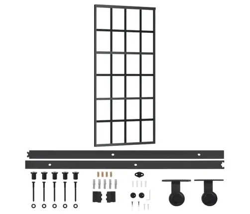 Bīdāmās Durvis Ar Stiprinājumiem, Stikls, Alumīnijs, 90X205 Cm Vidaxl