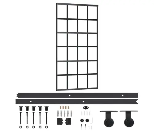 Bīdāmās Durvis Ar Stiprinājumiem, Stikls, Alumīnijs, 102X205 Cm Vidaxl