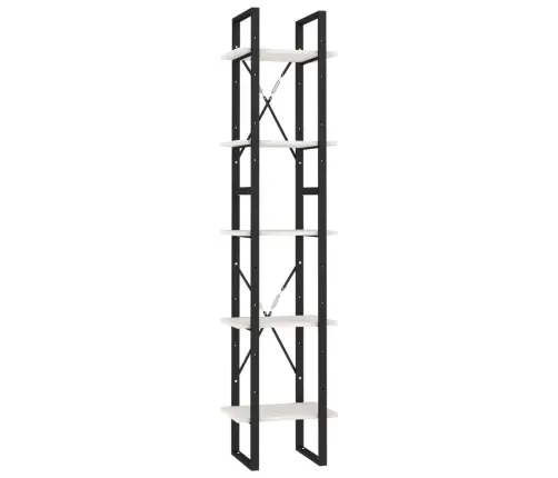 Spintelė Knygoms, 5 Lentynos, Balta, 40X30X175cm Pušis