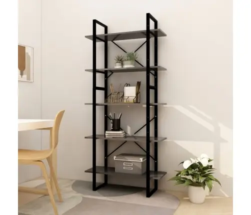 5-Korruseline Raamaturiiul, Hall, 80X30X175 cm Tehispuit