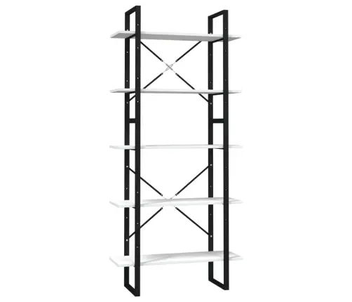 5-Līmeņu Grāmatu Plaukts, 80X30X175 Cm, Priedes Koks, Balts Vidaxl