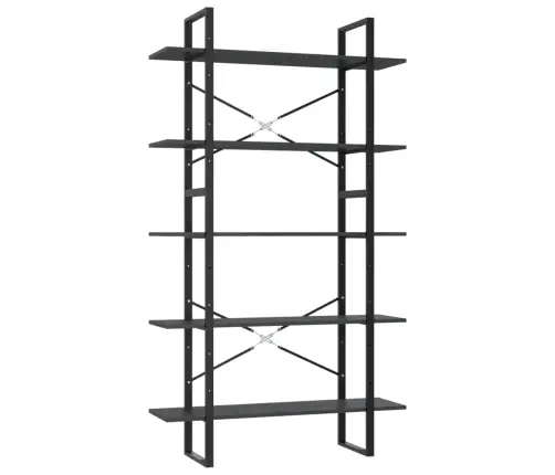 5-Līmeņu Grāmatplaukts, Pelēks, 100X30X175Cm, Inženierijas Koks Vidaxl