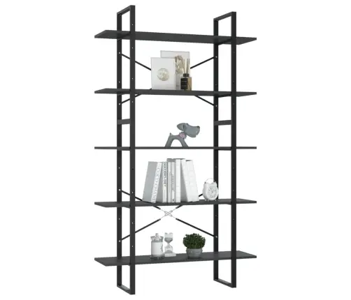 5-Līmeņu Grāmatplaukts, Pelēks, 100X30X175Cm, Inženierijas Koks Vidaxl