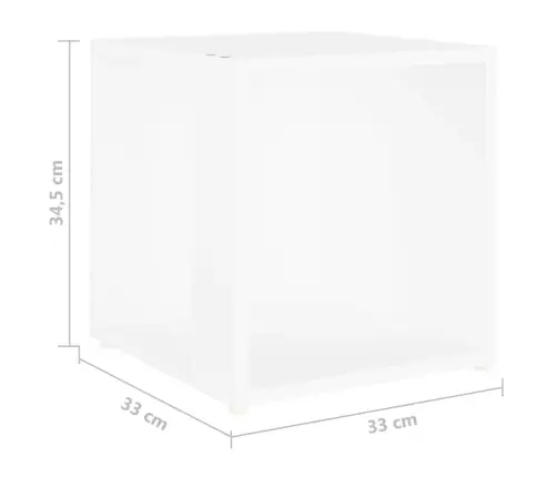 Galdiņš, Balts, 33X33X34,5 Cm, Inženierijas Koks Vidaxl