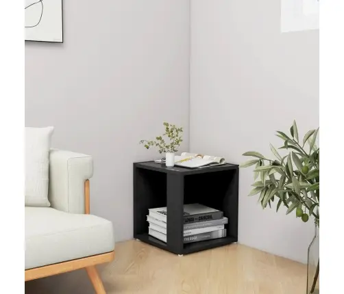 Šoninis Staliukas, Juodas, 33X33X34,5cm Apdirbta Mediena