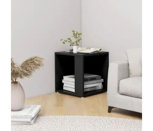 Šoninis Staliukas, Juodas, 33X33X34,5cm Apdirbta Mediena