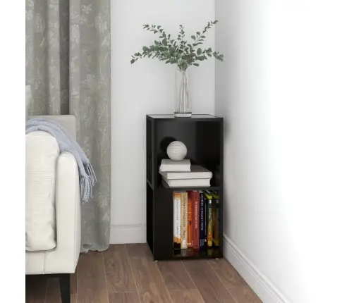 Kampinė Spintelė, Juodos Spalvos, 33X33X67cm Apdirbta Mediena