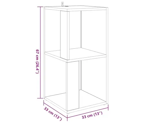 Kampinė Spintelė, Juodos Spalvos, 33X33X67cm Apdirbta Mediena
