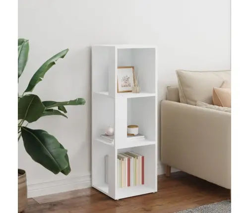 Stūra Plaukts, Balts, 33X33X100 Cm, Inženierijas Koks Vidaxl