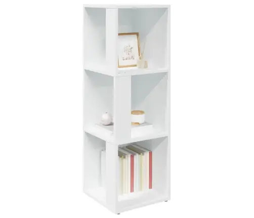 Stūra Plaukts, Balts, 33X33X100 Cm, Inženierijas Koks Vidaxl