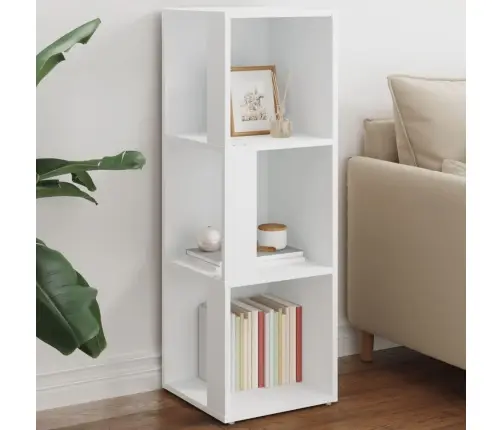 Stūra Plaukts, Balts, 33X33X100 Cm, Inženierijas Koks Vidaxl