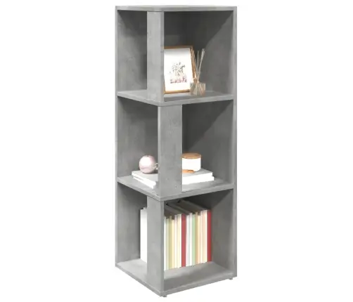 Stūra Plaukts, Betona Pelēks, 33X33X100 Cm, Inženierijas Koks Vidaxl